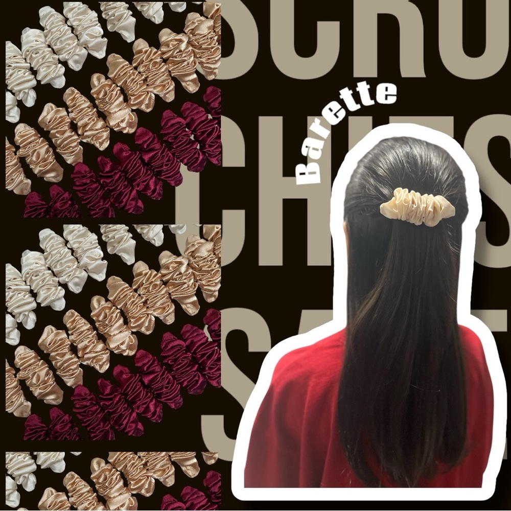 3 set of Mini Hair clip Barette  Scrunchies